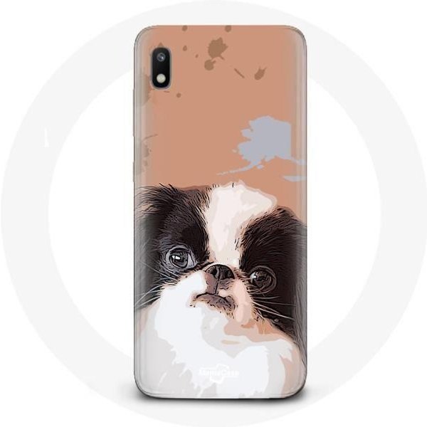 Coque Pour Samsung Galaxy A10 ÉPagneul Japonais Noir Et Blanc Race De Chiens-image