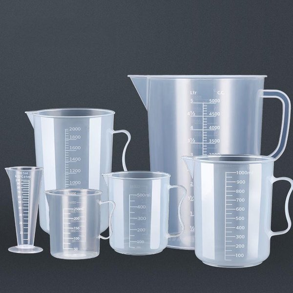 Vaso Medidor De PláStico Grueso Con Escala, Vaso Mezclador Transparente De Gran Capacidad, Vaso De Laboratorio, Herramienta De Cocina De PláStico. Gray-image