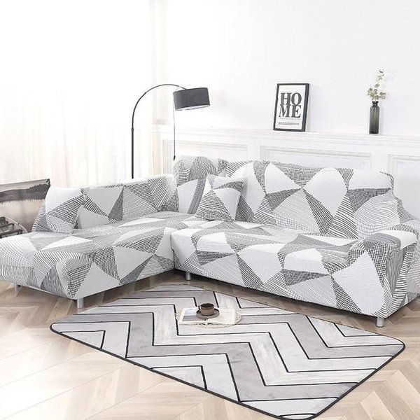 Funda De Sofá EláStica En Forma De L Para Sofá Chaise Longue Cubre, Fundas EláSticas Para Sofá Para Sala De Estar 1-Seater 90-140Cm Gray-image