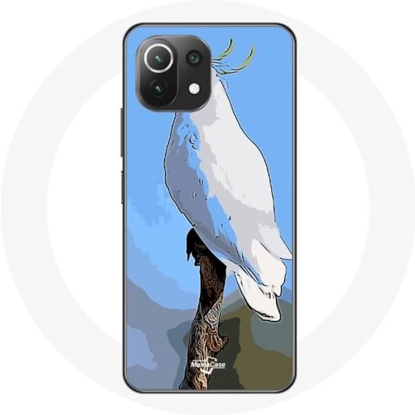 Funda Para Xiaomi Mi 11 Lite - Cacatuas Loros - Flexible - Blanca - ProteccióN Smartphone - Mixta Blanco-image