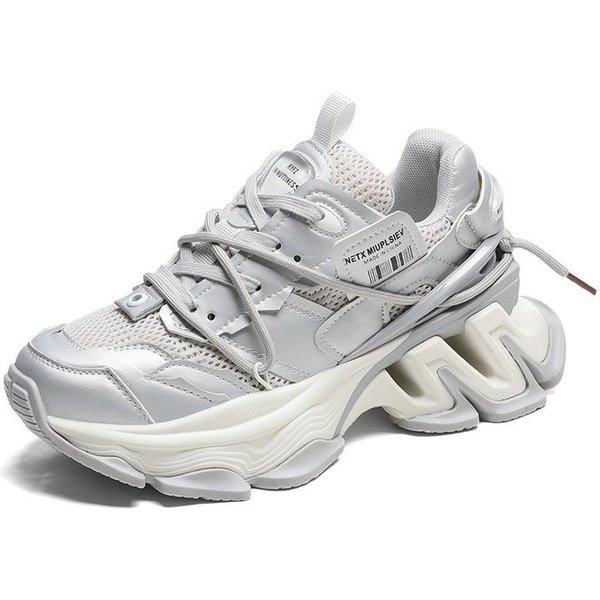 Nowe Buty Tatusia Damskie Na Grubej Podeszwie Wygodne Pojedyncze Buty Damskie Casualowe Buty Sportowe Jesień I Zima Do Wszystkiego Damskie Pojedyncze Buty 40 White-image