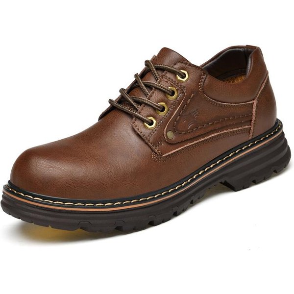 Zapatos De Trabajo De Cuero Genuino Para Exteriores, Zapatos De Cuero Con Cabeza Grande, Zapatos De ProteccióN Laboral, Zapatos Casuales Antideslizantes Y Resistentes Al Desgaste. 44-image