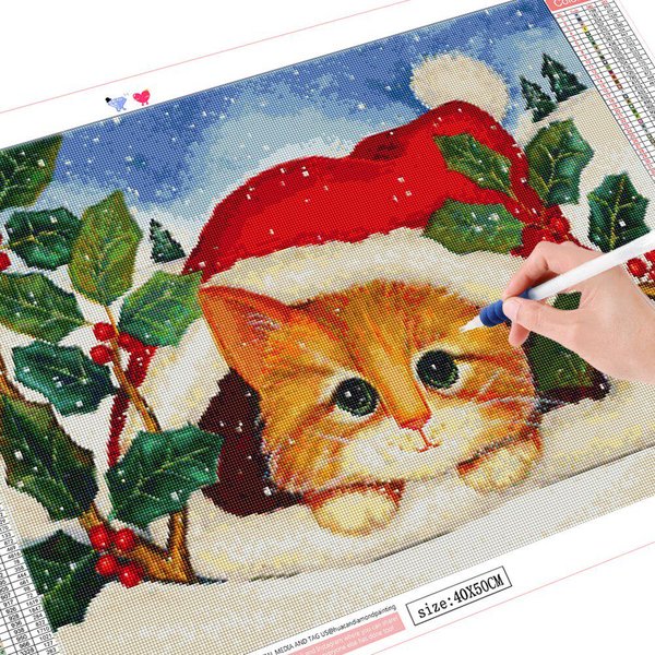 Pintura Diamante 5D Novedades Gato ArtesaníA Bordado Diamante Venta Mosaico Animal Regalo De Navidad Full Square 20X30CM-image