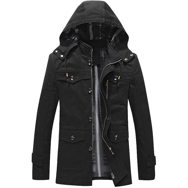 Chaquetas Nuevas De Primavera Y OtoñO, Abrigos Finos Para Hombre, Tops De AlgodóN Puro De Talla Grande Para Mediana Edad Y Ancianos, Cortavientos Casuales Para Papá 5XL Black-image