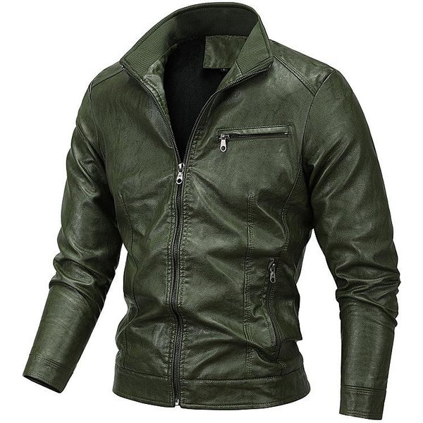 Abrigo De Cuero PU OtoñO E Invierno Nuevo Chaqueta De Cuero Polar Para Motociclista Para Hombre Juvenil Casual Talla Grande Chaqueta Chaqueta 5XL Black-image