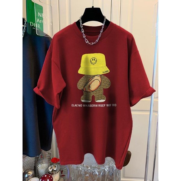 T-Shirt Damski Z KróTkim RęKawem Z Czystej BawełNy Na Lato Nowy DużY Rozmiar LuźNy WyszczuplająCy Brzuch Top XL Brown-image