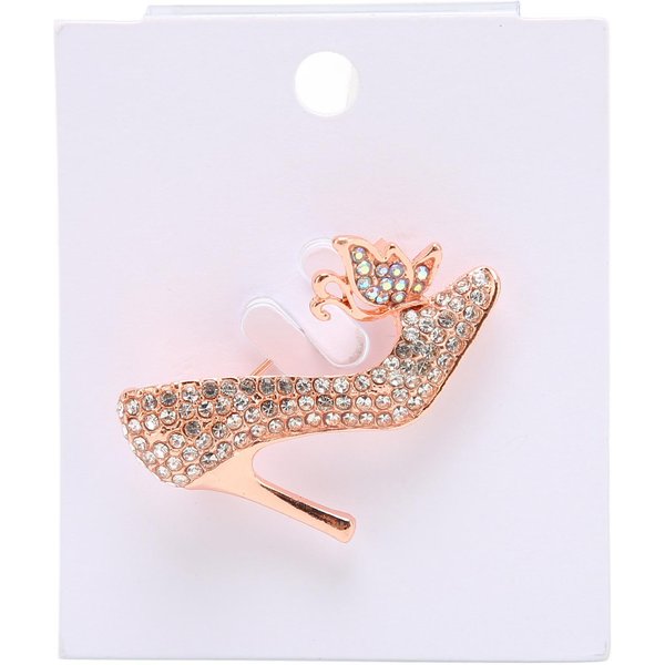 Zapatos De TacóN Alto Para Mujer Broche Brillante Elegante Moda Broche De PedreríA Alfileres JoyeríA Blanco White-image