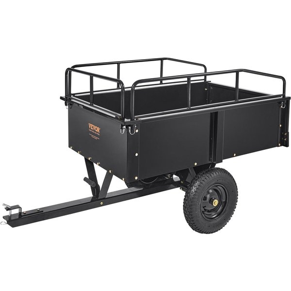 Remolque De Atv De Alta Resistencia, Carro Volquete De Acero, 750 Libras, 15 Pies CúBicos, Remolque De Utilidad Para JardíN Con Laterales ExtraíBles Para CortacéSped De Paseo, Tractor-image