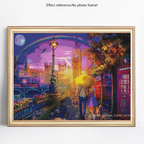 Pintura De Diamantes 5D DIY Pareja Pantalla Completa Bordado ImáGenes De PedreríA 20X30-image