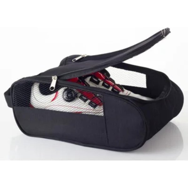1 Pieza Bolsa Para Zapatos De Golf PortáTil Con Cremallera Bolsa Deportiva Estuche Para Zapatos Transpirable Bolsa Para Zapatos De Golf - Bolsas Estuche Portazapatos Con Cremallera Bolsillo Negro-image