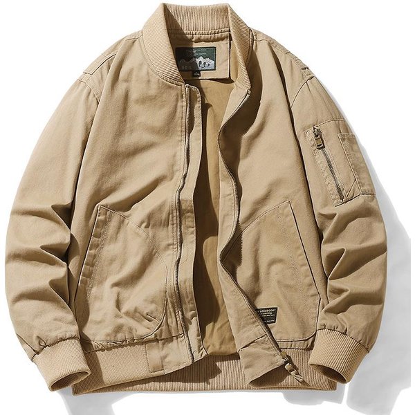 Chaqueta De Hombre De Primavera Y OtoñO, Holgada, De Talla Grande, Informal, Funcional XXL Beige-image