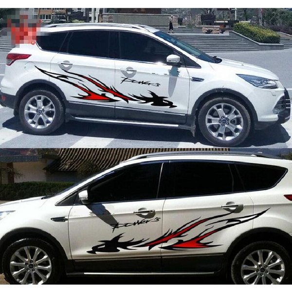 2 Piezas TóTem DragóN De Fuego Modificado Auto Coche Suv Lado CarroceríA Vinilo Adhesivo-image