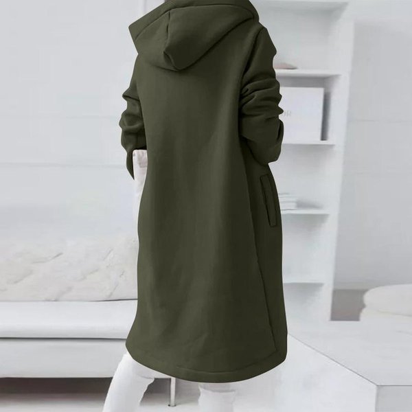 LuźNe Bluzy Damskie Oversize Z Zamkiem BłYskawicznym, Swobodne Bluzy Z Kapturem, KołNierz Z WiąZaniem, Zapinane Na Zamek, Kieszenie, LuźNe, Miejskie PłAszcze Z Kapturem L Zielony-image