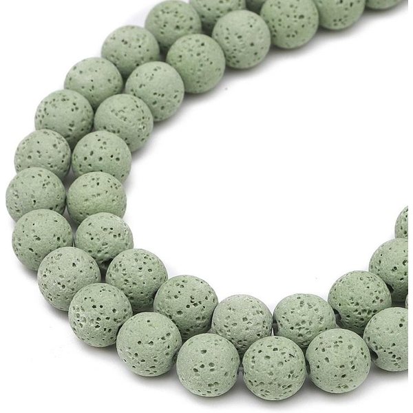 Kamień Naturalny Kolorowy Kamień Wulkaniczny Koraliki OkrąGłE LuźNe Koraliki Do Tworzenia BiżUterii DIY Bransoletka Naszyjnik 6Mm 65Pcs-image