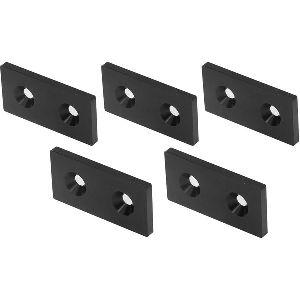 5 Piezas Tapa Final Perfil De Aluminio AleacióN Metal Placa De Cubierta Piezas MóViles Lineales 4080 Doble Agujero Negro-image