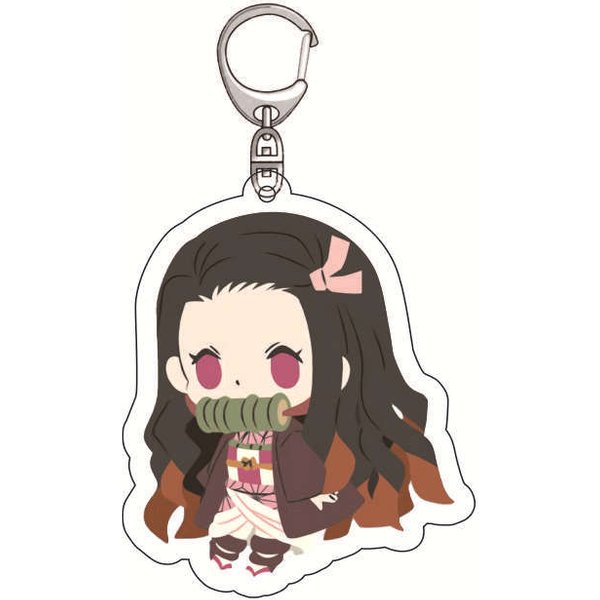 Llavero AcríLico Serie Demon Slayer Colgante Ingenioso Tanjiro Kamado Nezuko Zenitsu Agatsuma Accesorios Regalo Para Fans 55Mm Black-image