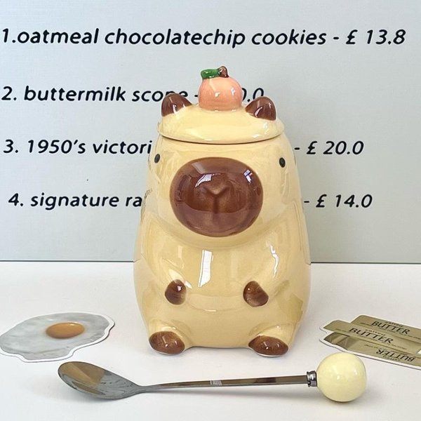 Uroczy Kubek Kapibara Dziwny Ceramiczny Kubek Prezent Urodzinowy Dla ChłOpaka I Dziewczyny Praktyczny Kubek Do Wody 301-400Ml Beige-image
