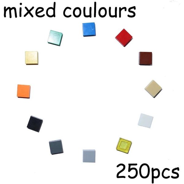 250 Sztuk 3070 1X1 Klocki PłAska PłYtka MOC CząSteczki Do MontażU GłAdkie 1*1 Budowlane Klocki DO-IT-YOURSELF UcząCe- White-image