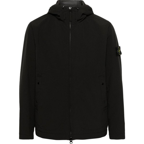 Stone Island FW24 Soft Shell Primaloft Color SóLido Chaqueta Con Capucha Y Cremallera Hombre Chaquetas Negro 811540627-A0029 L Black-image