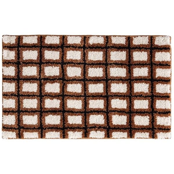 Vintage Tufting Geometryczna Mata ŁAzienkowa MięKkie PęTelkowe Kratki Dywan Do Sypialni Dywanik PrzyłóżKowy PodłOga AntypośLizgowa Czysta PodkłAdka Estetyczny WystróJ Domu 500Mmx800Mm-image