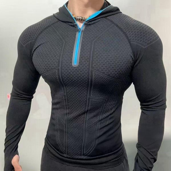 Camiseta Con Capucha Y Media Cremallera Hero De Secado RáPido Para Hombre Gymshark L Gray-image