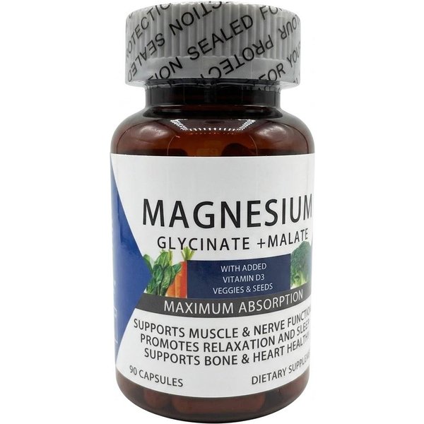 Complejo De Glicinato Y Malato De Magnesio Con D3 – Soporte ÓSeo Y Muscular De Alta AbsorcióN 1Pack-image