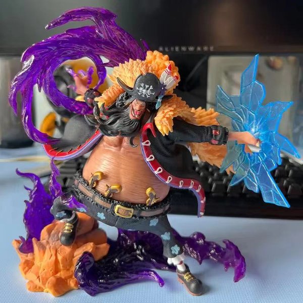 Figura De Anime One Piece Barbanegra De 22CM Figura De AccióN Barbanegra Marshall D Teach Estatua GK Figura Coleccionable Juguete Regalo-image