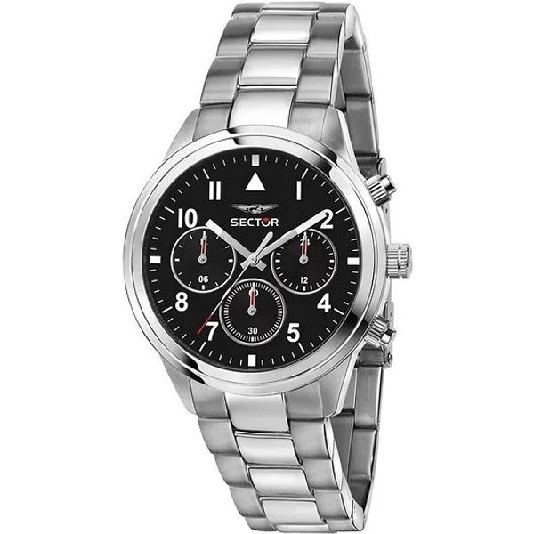 Reloj De Mujer Sector 670 Doble Hora MultifuncióN Acero Inoxidable Esfera Negra Cuarzo R3253540013 Black-image