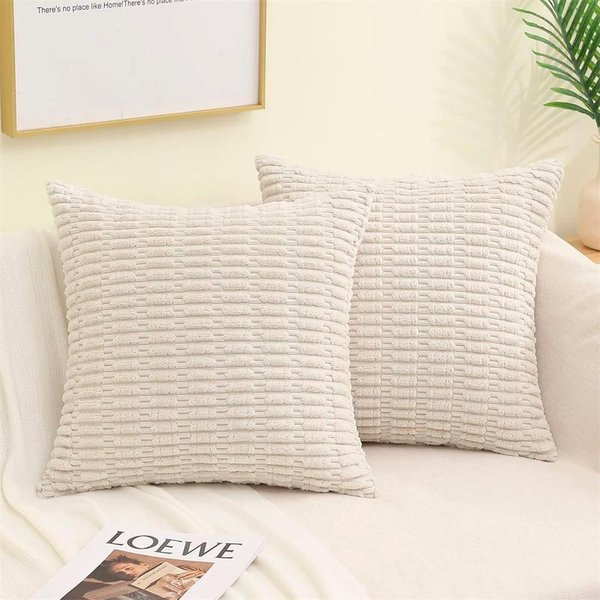 Poszewki Na Poduszki Homaxy 40X40 Dekoracyjne Narzuty MięKkie Poszewki Na Poduszki Sztruksowe Pasiasty Kwadratowy Pokrowiec Na Poduszkę Do Sofy 50X50 Cm Boho WystróJ Domu 12X20Inch(30X50Cm)-image