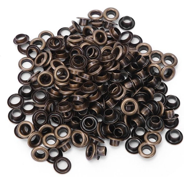 Kit De 100 Juegos De Ojales De LatóN Para Ropa Bolsas Accesorios Doble Cara Ojales Pasacables De 4 Mm Silver Black-image