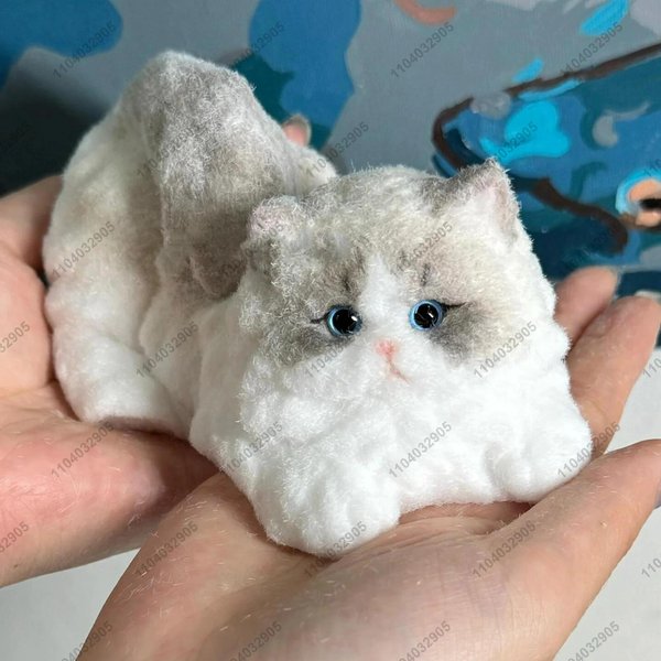 DużY Kotek Taba Squishy LeżąCy Kot Zabawka Fidget ZwierząTko Do ŚCiskania Zabawka Asmr Redukcja Stresu Nowość Zabawka Dla Dzieci Prezent Na BożE Narodzenie Gray-image