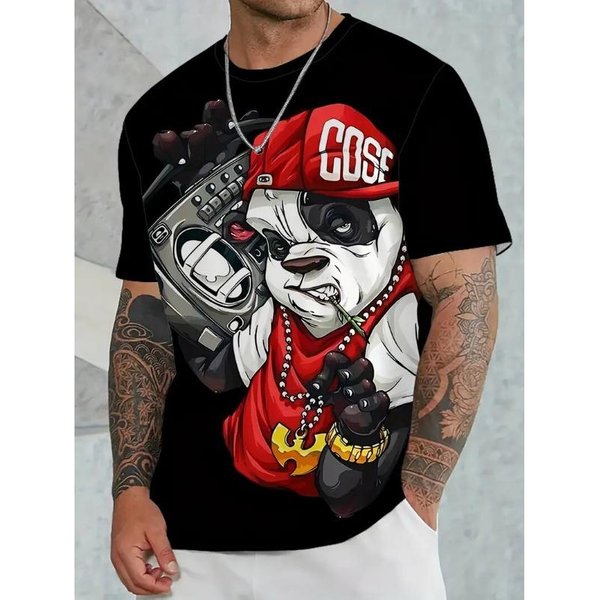 MęSki Modny T-Shirt Z KróTkim RęKawem MęSki Casualowy Modny T-Shirt Z Nadrukiem 3D 6XL-image