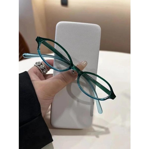 Gafas Y2K Retro Ovaladas Cuadradas Para Mujer Montura Roja Verde Gafas De Cristal Decorativas Para Ordenador Anti-Luz Azul Con ConduccióN Costera Verde-image