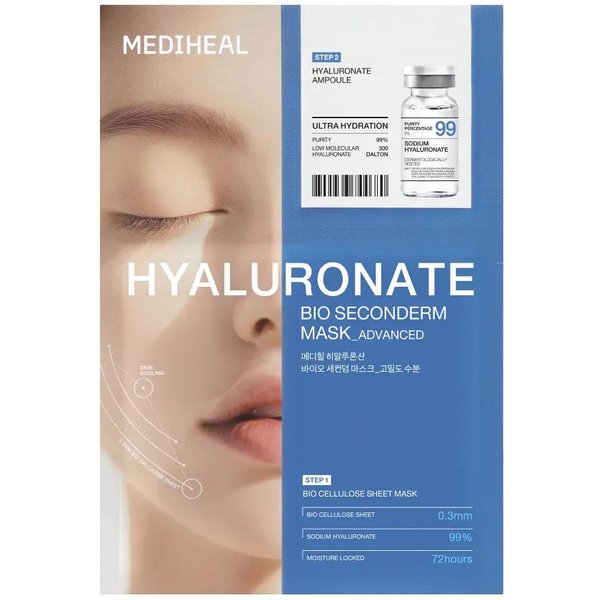 Set De Mascarillas Faciales Mediheal Bio Seconderm 10 Piezas – MadecasóSido / Pdrn / Hialuronato Hyaluronate × 10 Sheets-image