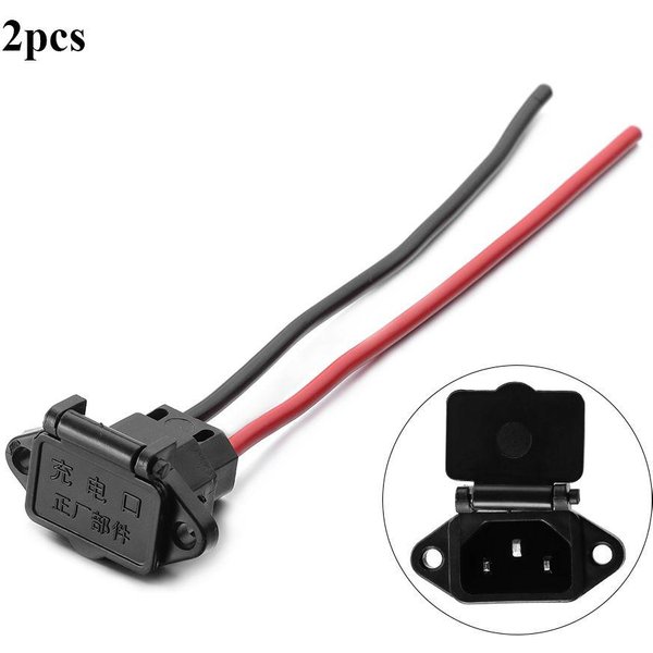Uniwersalna ŁAdowarka Do Baterii E-Bike CzęśCi PojazdóW Elektrycznych ZłąCze Samochodu Elektrycznego Gniazdo ŁAdowania 2Pcs Black-image