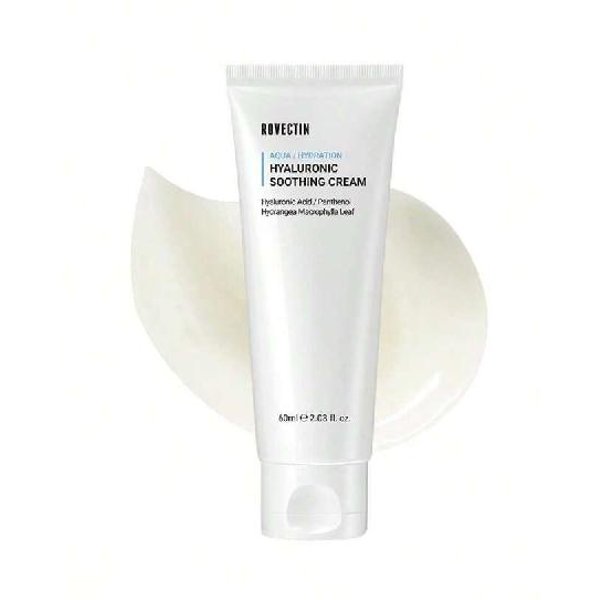 Rovectin Aqua Crema Calmante HialuróNica 60Ml/ReparacióN De La Barrera CutáNea Con Ceramida, ÁCido HialuróNico, Niacinamida,Crema Hidratante Intensa,Sin Fragancia White-image