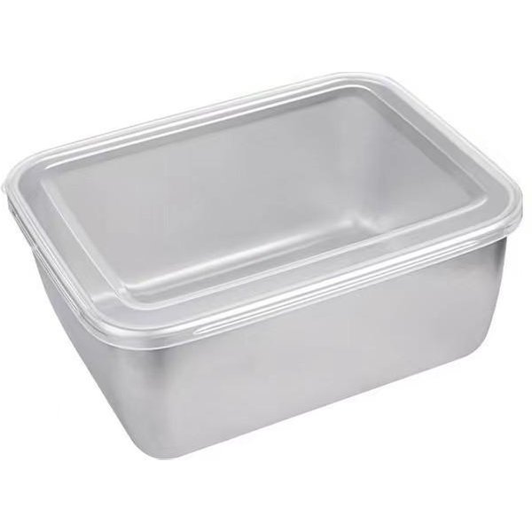 Refrigerador De Acero Inoxidable, Caja De ConservacióN De Alimentos, Fruta, Bento, Carne, Caja De Almacenamiento HerméTica, Contenedor De Almacenamiento De Cocina, Almacenamiento De Alimentos Plata-image