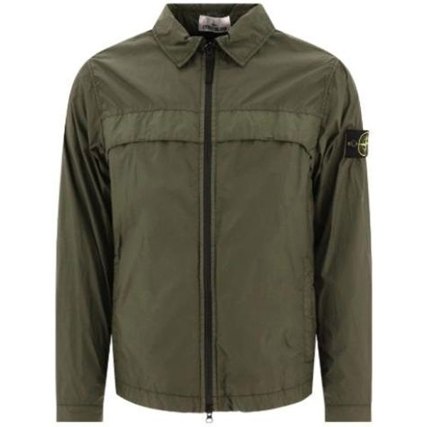 Stone Island Jednokolorowa Kurtka MęSka Z Kapturem Na Zamek LuźNa DłUgi RęKaw Kurtki Ciemnozielony 801510522-V0059 XL Gray-image