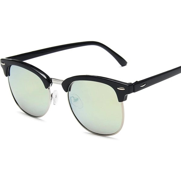 Okulary PrzeciwsłOneczne Z Polaryzacją Dla MężCzyzn I Kobiet, Okulary PrzeciwsłOneczne PółRamkowe, Designerskie, Klasyczny Styl, Ochrona UV400 As Picture White-image