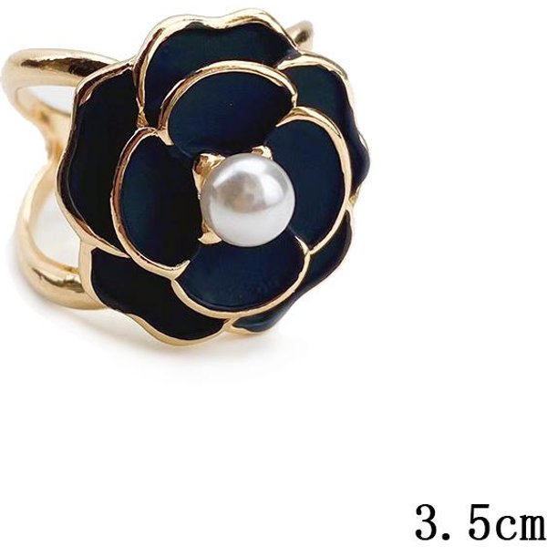 Broche De JoyeríA Con Hebilla De PañUelo De Seda Simple, Camelia, Temperamento Retro, Alta Gama, Ligero, Lujo, Accesorios De Moda Negro-image