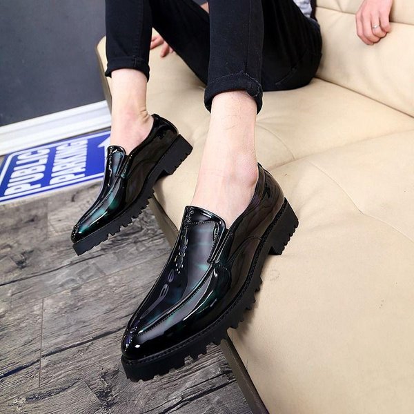 Zapatos De Vestir De Cuero PU Para Hombre Zapatos Oxford Formales De Moda Para Hombre Punta Plana Zapatos Casuales De Negocios 38-image