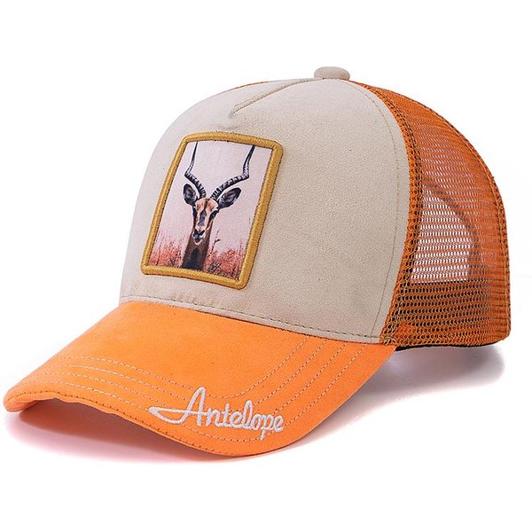 Venta Caliente Gorra De Malla Unisex DiseñO De Parche Con PatróN De LeóN Sombrero De Gamuza Para Mujeres Y Hombres Gorra De BéIsbol Animal De Verano Moda Gorra De Camionero 56Cm-60Cm Beige-image