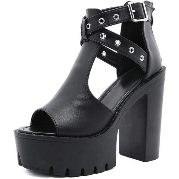 Letnie Damskie Buty Na Wysokim Obcasie SandałY Czarne Platforma Koturny Modne Wszystkie Trendy Wysokie Obcasy SandałY Sandalias De Mujer 35-image