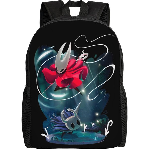 Mochila Para Adolescentes Hollow Knight Silksong Mochila Diaria De Dibujos Animados Para Exteriores, Escuela Secundaria, Senderismo, Viajes Para Hombres, Mujeres, Universidad, Bolsas De Lona Gray-image