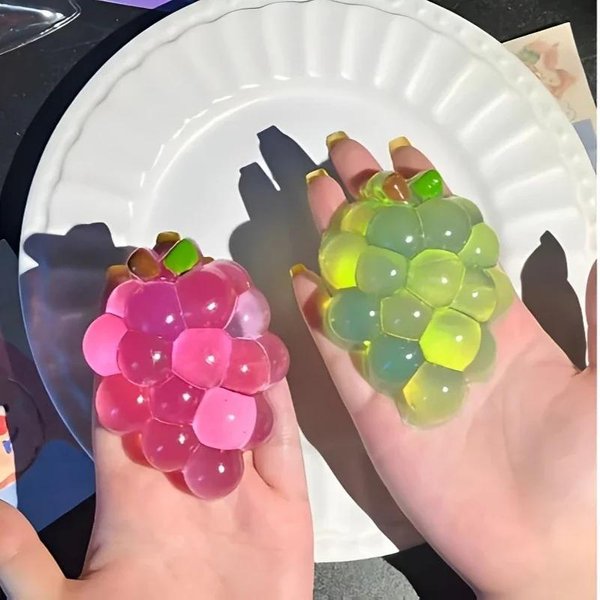 Juguete Squishy De Uva Hecho A Mano Para Apretar Fruta Pegajosa Alivio Del EstréS Rebote Lento Juguete Sensorial Fidget Para Ansiedad Y ConcentracióN Regalo-image