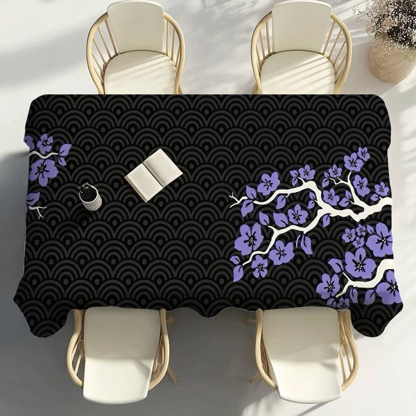 Mantel Rosa Estilo JaponéS Sakura DecoracióN De Fiesta Comedor Cocina HogareñA Patios Mantel Impermeable Resistente A Manchas 100X140Cm-image