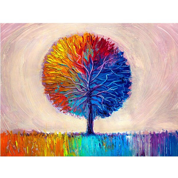 Pintura De Diamantes Paisaje ÁRbol ImáGenes De PedreríA Bordado De Diamantes Redondos Completos Paisaje Con Cuentas 20X30CM-image