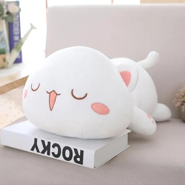 1 Szt. 35/50/65Cm Kawaii LeżąCy Kot Pluszowe Zabawki Wypchana Urocza Lalka Kota Urocza Poduszka ZwierzęCa MięKka KreskóWkowa Poduszka Prezent ŚWiąTeczny Dla Dziecka 35Cm-image