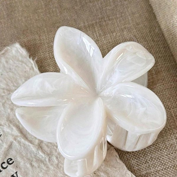 1 Pieza Pinzas Para El Pelo De PláStico Con Forma De Flor Para Mujer, 8 Cm/3,15 Pulgadas, Color Rosa, Blanco, Azul, TamañO Grande Bonito, Ligero, VersáTil De Moda, Estilo Elegante, Minimalista-image