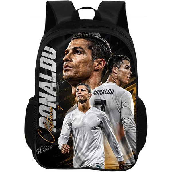 Mochila Escolar Gran Capacidad Mochila Estrella De FúTbol Para NiñO Ronaldo Ligera Mochila Infantil CR Rucksack Mejor Regalo-image